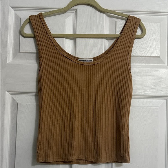 Reformation Tops - Reformation Brown Ribbed Crop Top